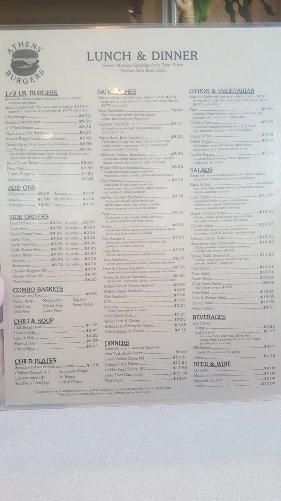 Athens Burger Restaurant Menu image 3